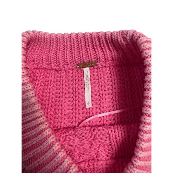 Free People Frankie Cable Sweater pink small - Picture 5 of 9